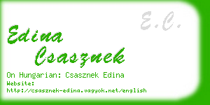 edina csasznek business card